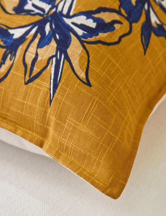 Coussin imprimé iris (caramel / marine) Coussin imprimé iris (caramel / marine)